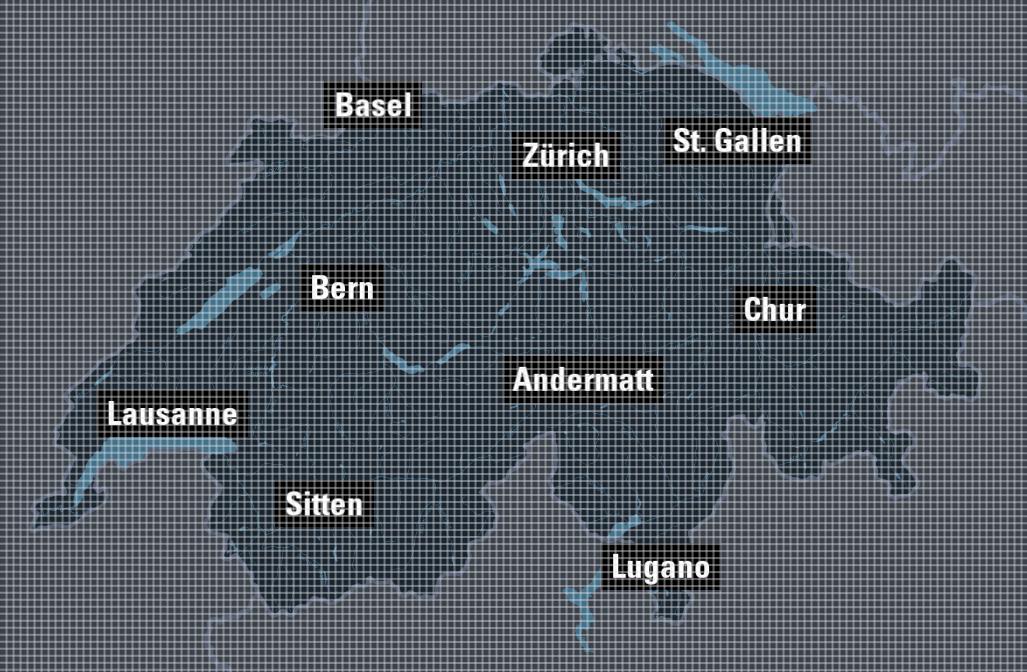 Gridnetz über der Schweiz