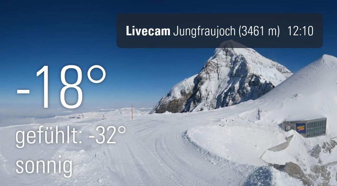 Temperatura percepita sullo Jungfraujoch